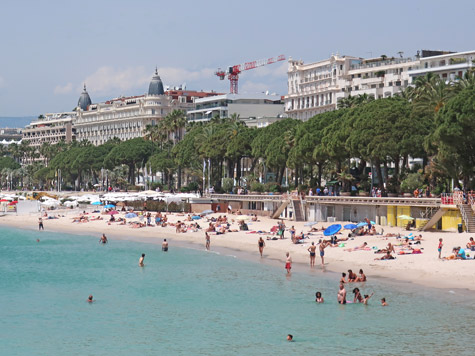 Beach at Cannes France on the French Riviera