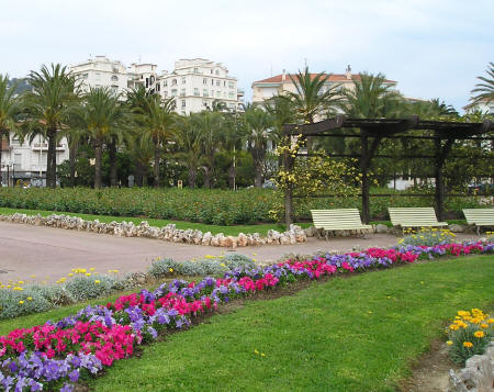 Cannes Park on the Mediterranean Sea